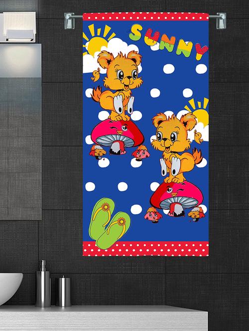 100% cotton 300 gsm kids cartoon printed hand towel for bathroom set of 2pc, multicolor, 38 cm x 58 cm - sunny . - 17409777 - Very Small Image - 1