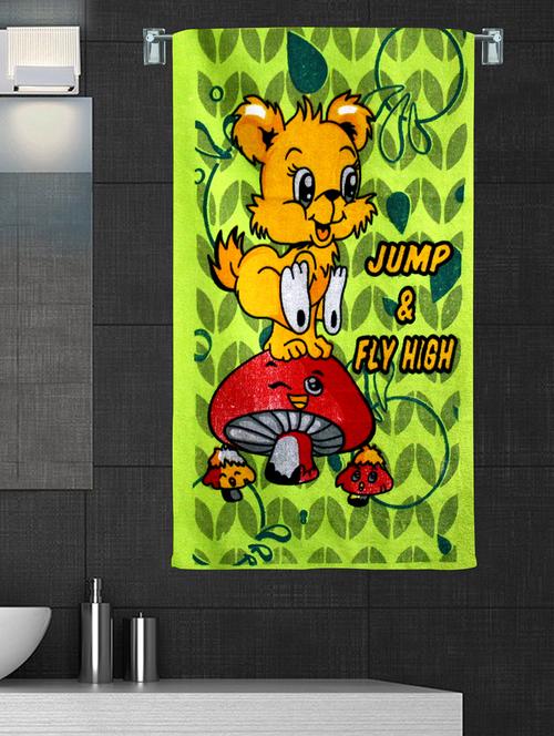 100% cotton 300 gsm kids cartoon printed hand towel for bathroom set of 2pc, multicolor, 38 cm x 58 cm - jump & fly high . - 17409784 - Very Small Image - 1