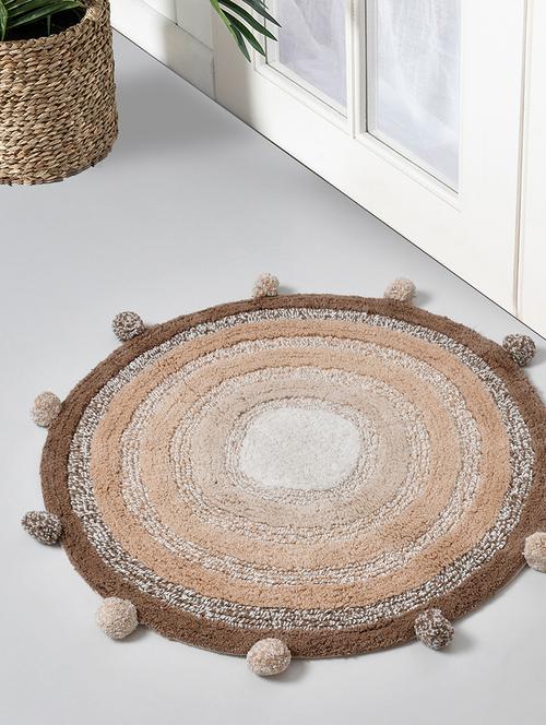 sheen decor round multicolor bathmat collection, 24 inches round, multi brown - 17409912 - Very Small Image - 1