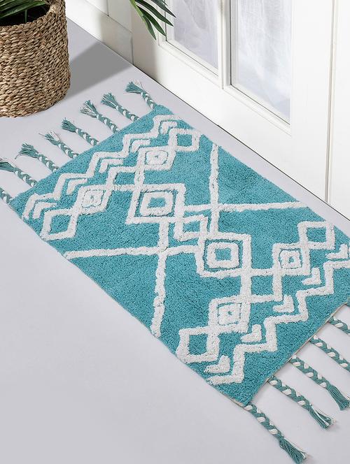 sheen decor geo multi bathmat collection, 50x80 cms, aqua - 17409921 - Very Small Image - 1