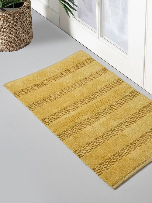 sheen decor intrigue stripes bathmat collection, 50x80 cms, lemon - 17409940 - Very Small Image - 1