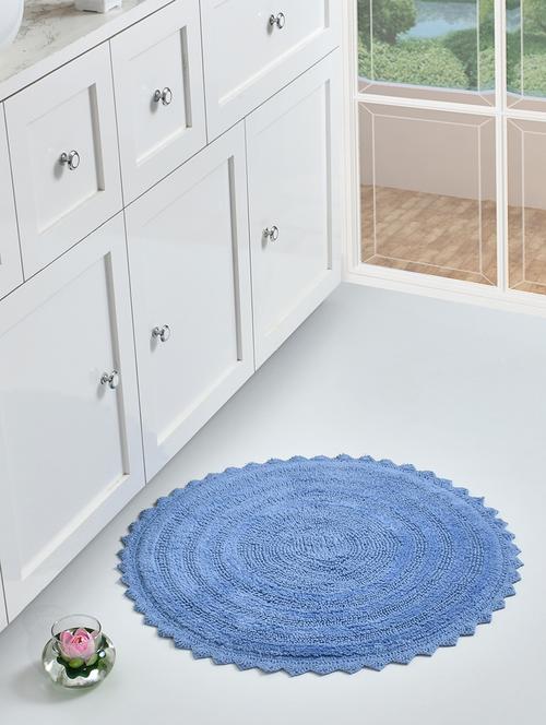 sheen decor reversible bloom bathmat collection, 24 inches round, blue - 17409946 - Very Small Image - 1