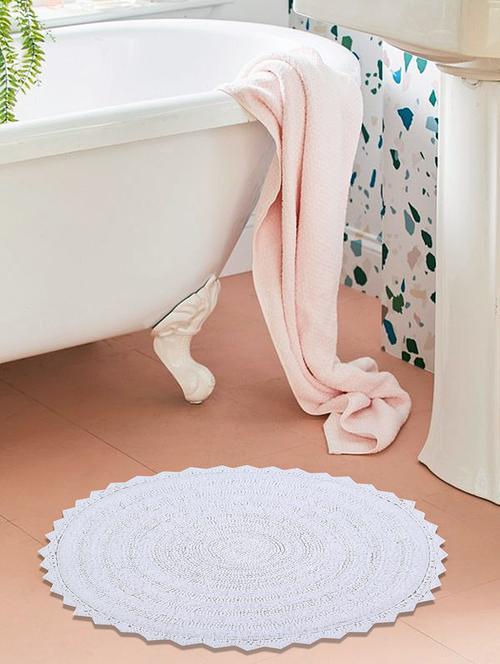 sheen decor reversible bloom bathmat collection, 24 inches round, white - 17409949 - Very Small Image - 1