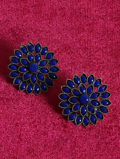 blue brass studs earring - 17410114 - Very Small Image - 1
