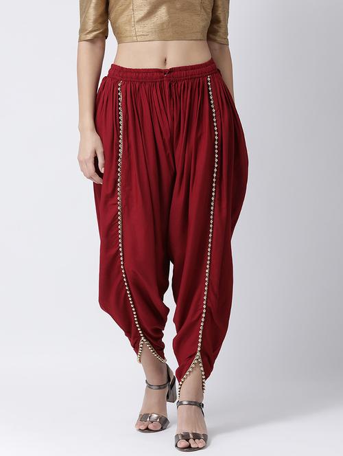 red cotton dhoti salwar salwars - 17410215 - Very Small Image - 1