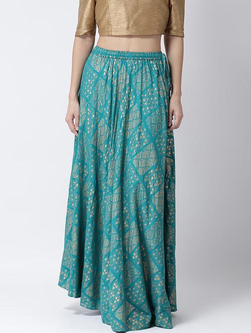 block print flared skirt  - 17410259 - Very Small Image - 1