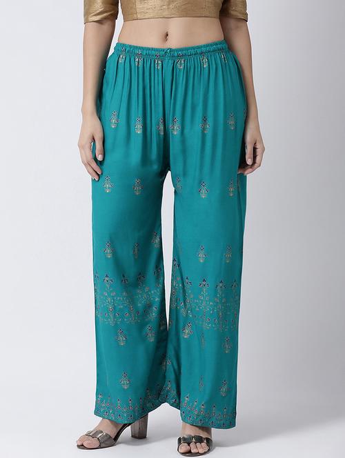 block print flared palazzo - 17410584 - Very Small Image - 1