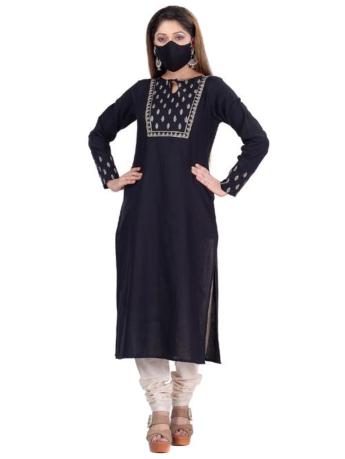 women's straight kurta - 17411391 - Very Small Image - 1