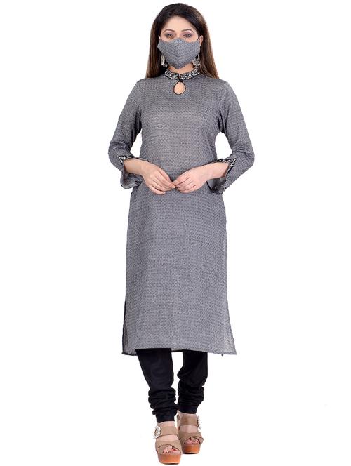 women's straight kurta - 17411393 - Very Small Image - 1