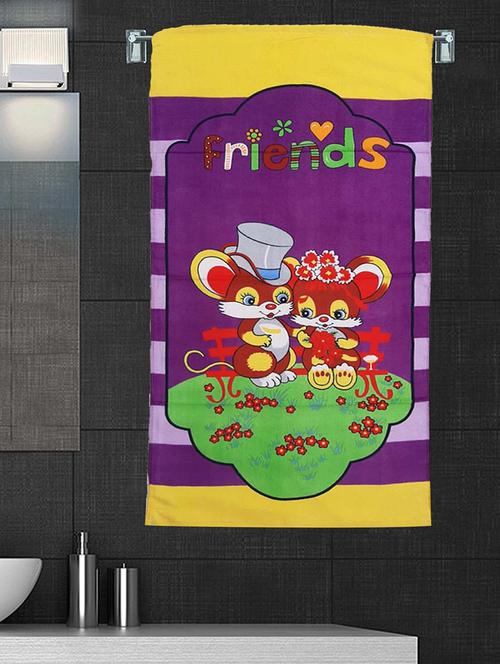 100% cotton 300 gsm kids cartoon bath towel for bathroom set of 1pc, multicolor,63x135-friends - 17411488 - Very Small Image - 1
