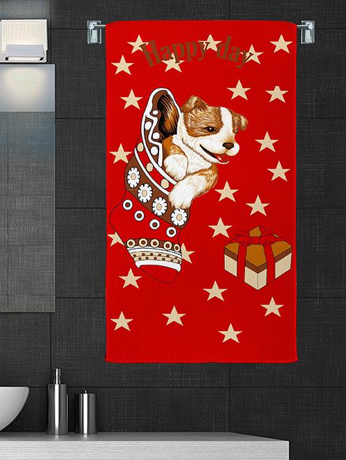 100% cotton 300 gsm kids cartoon bath towel for bathroom set of 1pc, multicolor,63x135, happydog - 17411492 - Very Small Image - 1