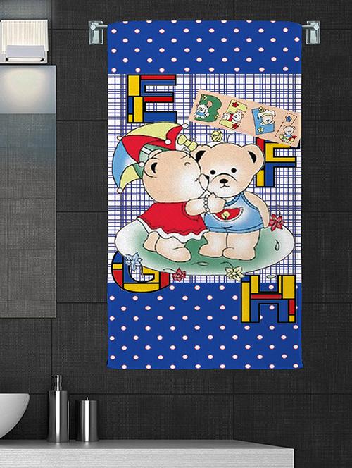 100% cotton 300 gsm kids cartoon bath towel for bathroom set of 1pc, multicolor,63x135-teddy - 17411495 - Very Small Image - 1