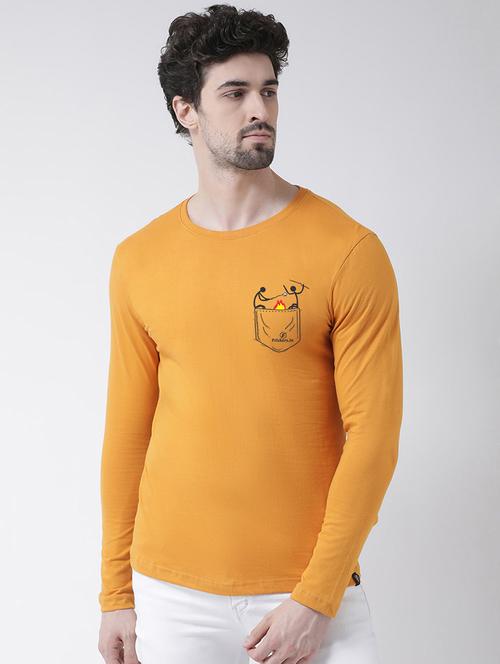 orange chest print t-shirt - 17411562 - Very Small Image - 1