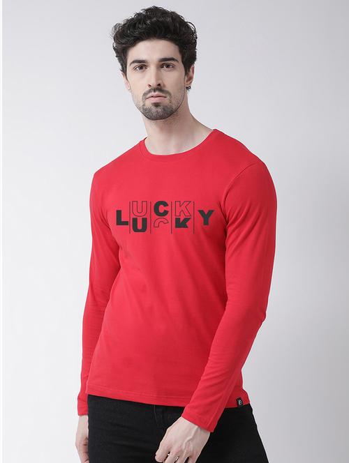 red chest print t-shirt - 17411565 - Very Small Image - 1