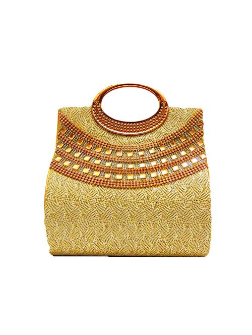 Gold Leatherette (pu) Regular Clutch - 17412029 - Very Small Image - 1