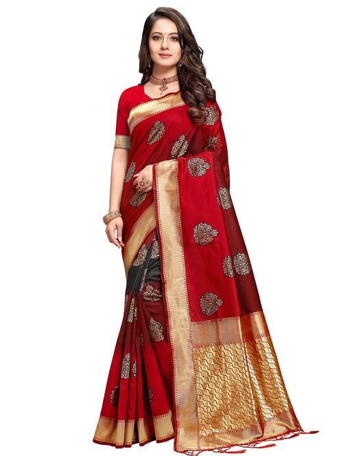 ethnic motifs maheshwari saree with blouse - 17412272 - Very Small Image - 1