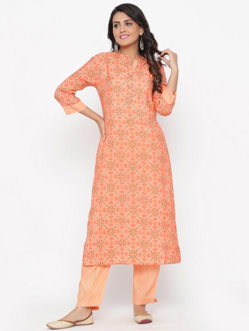 printed kurta pant set - 17412721 - Very Small Image - 1