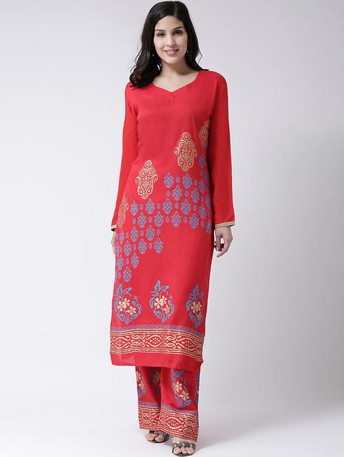 foil print kurta palazzo set - 17413527 - Very Small Image - 1