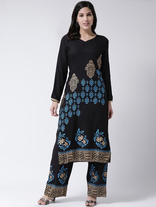 foil print kurta palazzo set - 17413528 - Very Small Image - 1