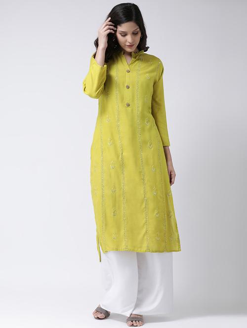 embroidered kurta palazzo set - 17413563 - Very Small Image - 1