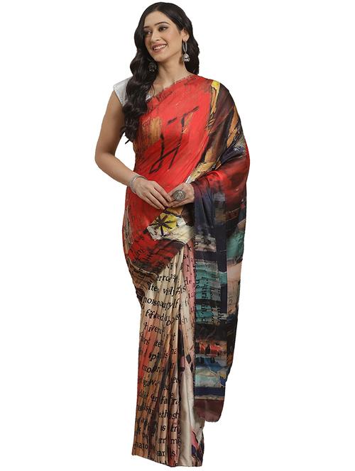 abstract printed saree - 17415946 - Very Small Image - 1