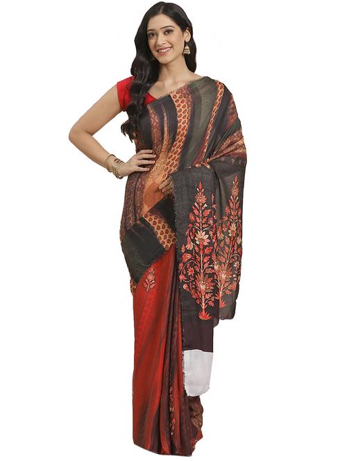 women's floral multi colored saree - 17415956 - Very Small Image - 1
