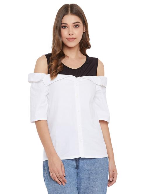 cold shoulder color block top  - 17416083 - Very Small Image - 1