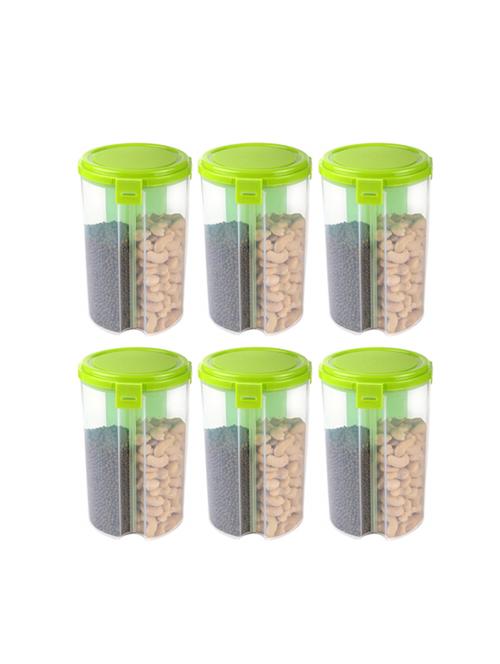  plastic 3 section air tight, grocery container (pack of 6) - 17416116 - Very Small Image - 1