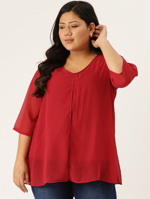 v-neck layered top - 17416763 - Very Small Image - 1