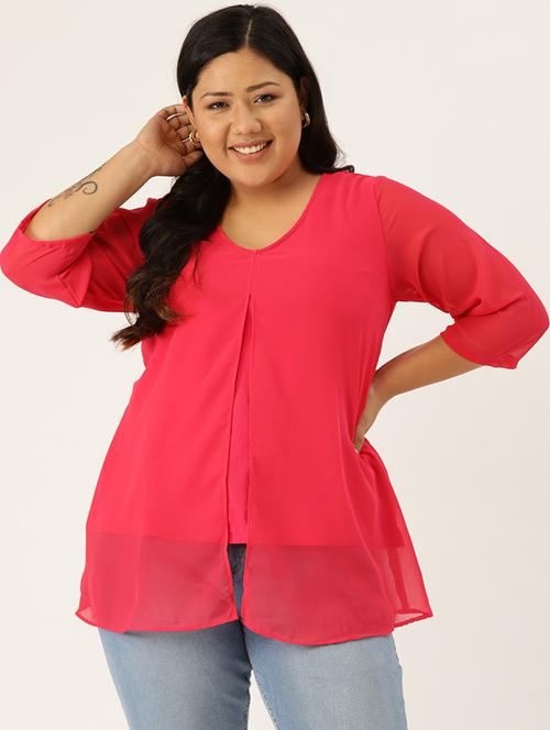 v-neck layered top - 17416765 - Very Small Image - 1