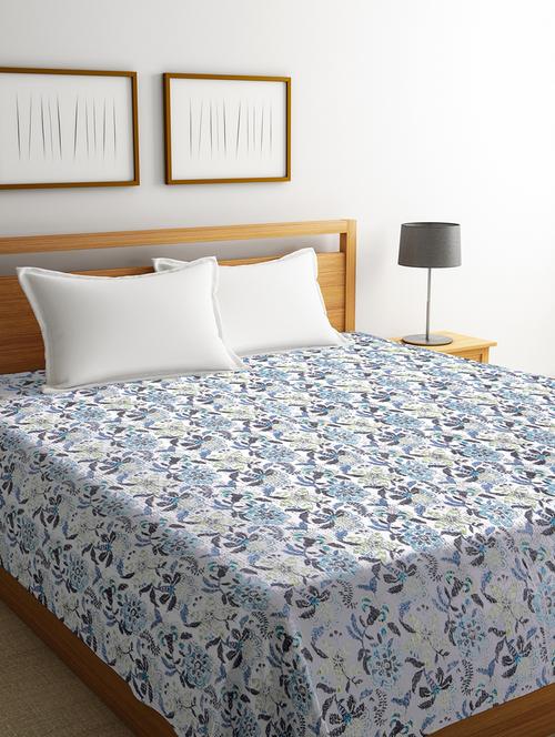  floral design jaipuri kantha double bed cover - 17416938 - Very Small Image - 1