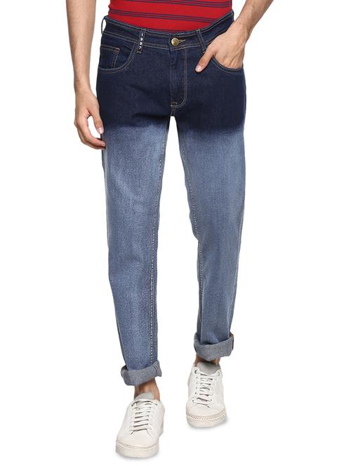 mens straight fit color block jeans - 17417471 - Very Small Image - 1