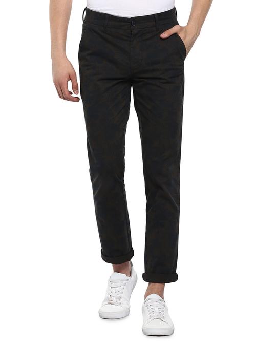 olive green printed chinos  - 17417546 - Very Small Image - 1