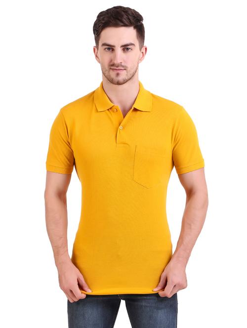yellow solid polo t-shirt - 17417988 - Very Small Image - 1