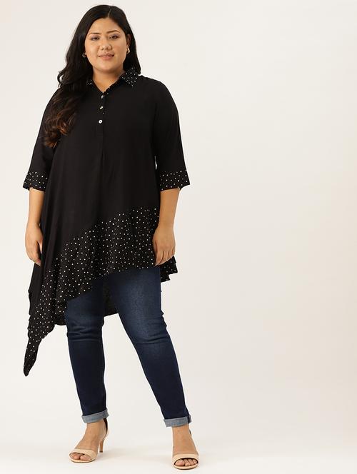 shirt collar asymmetric plus tunic  - 17418020 - Very Small Image - 1