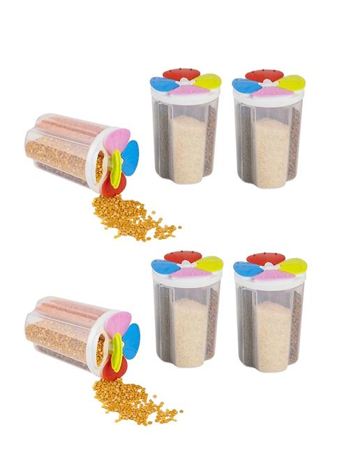 plastic 4 section air tight, grocery container (pack of 6) - 17418158 - Very Small Image - 1