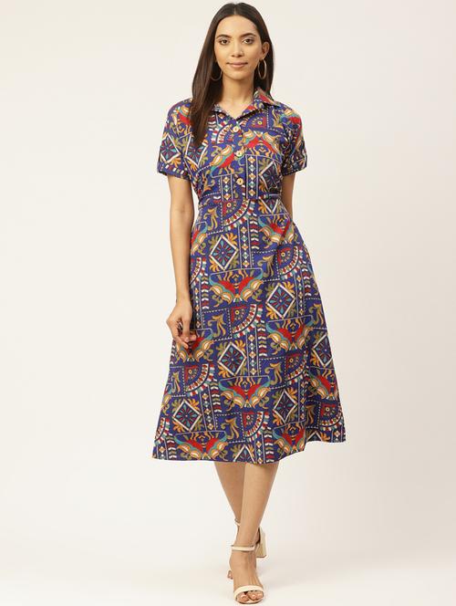 women shirt printed short sleeve dress - 17418501 - Very Small Image - 1
