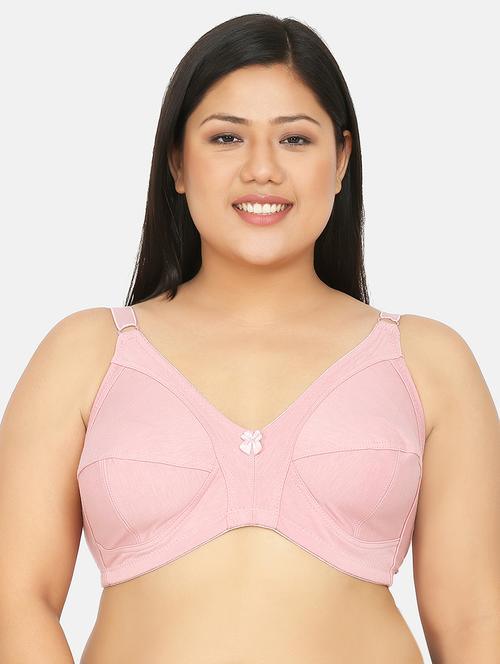 pink cotton plus bra - 17419291 - Very Small Image - 1