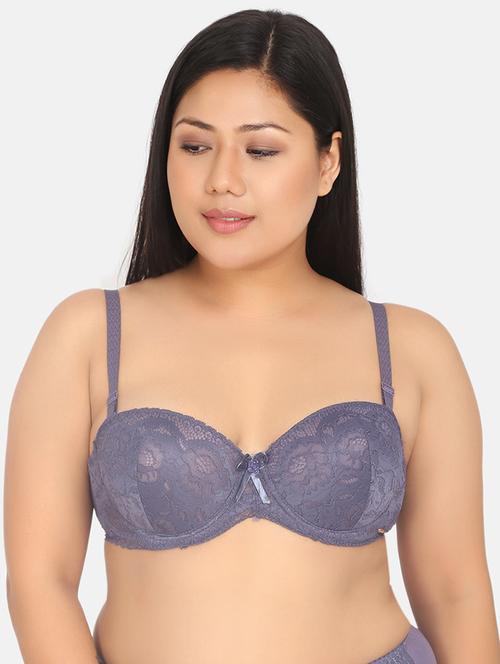 purple lace balconette bra - 17419318 - Very Small Image - 1