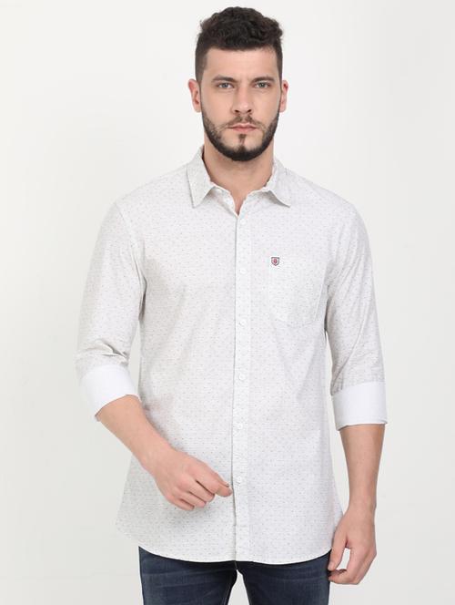 white polka dot casual shirt - 17419346 - Very Small Image - 1