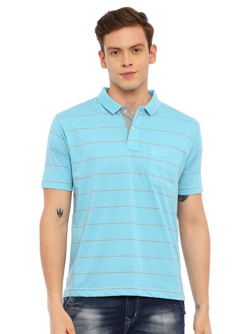 light blue striped polo t-shirt - 17420399 - Very Small Image - 1