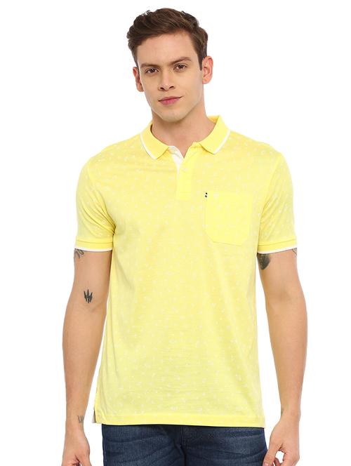 yellow printed polo t-shirt - 17420451 - Very Small Image - 1