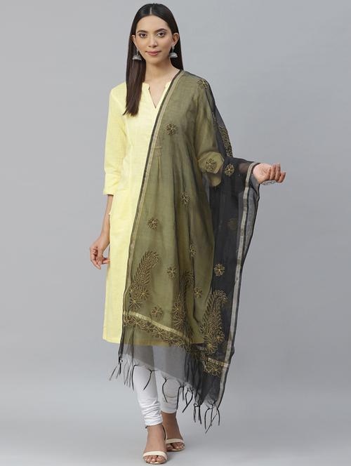 black chikankari dupatta - 17421177 - Very Small Image - 1