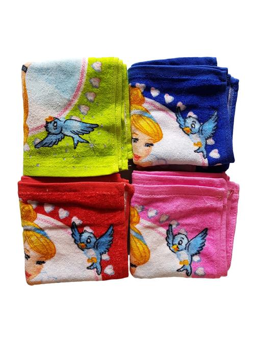  princess printed cotton face towels for kids (pack of 12) - 17421746 - Very Small Image - 1