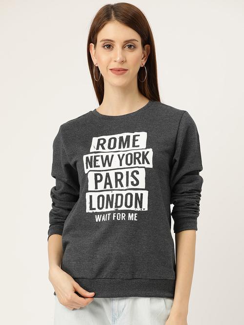 typographic print sweatshirt  - 17422287 - Very Small Image - 1