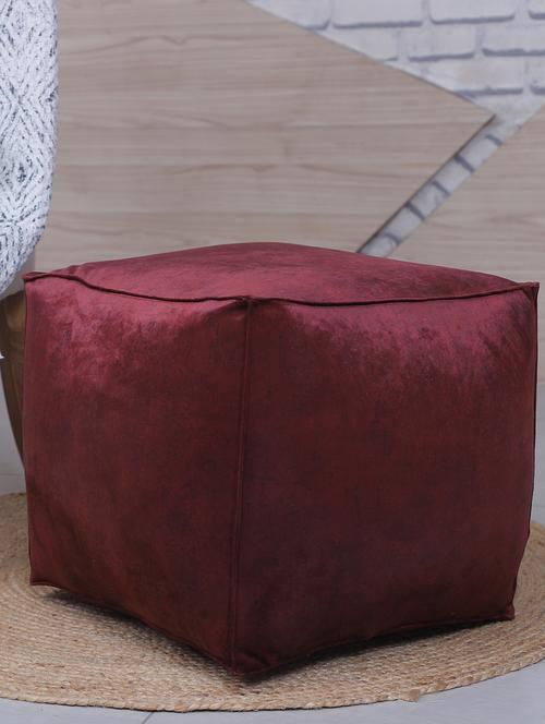 beautiful solid print velvet pouf  - 17422552 - Very Small Image - 1