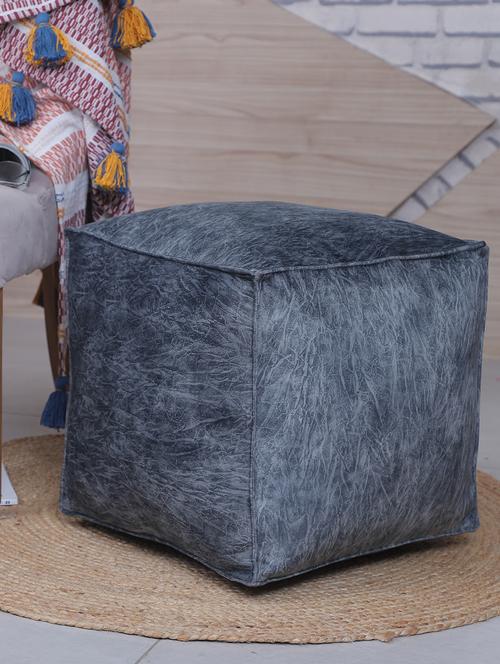  beautiful textured print velvet pouf - 17422555 - Very Small Image - 1