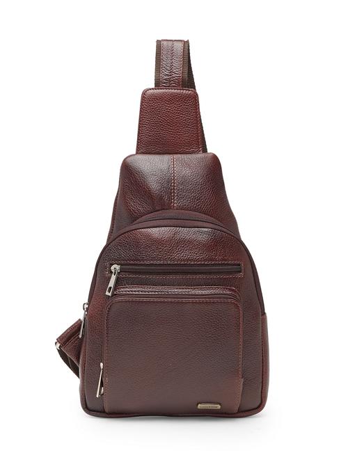 brown leather regular messengerbag - 17423559 - Very Small Image - 1