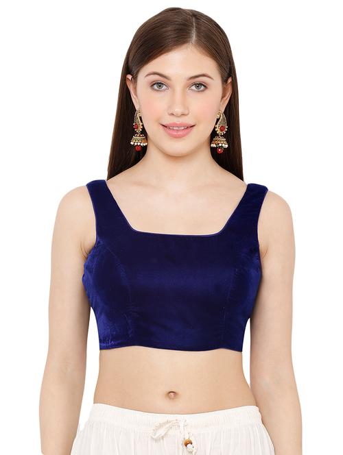 navy blue solid blouse - 17423767 - Very Small Image - 1