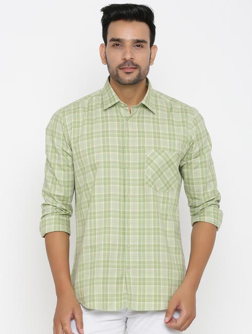 green checkered casual shirt - 17424389 - Very Small Image - 1